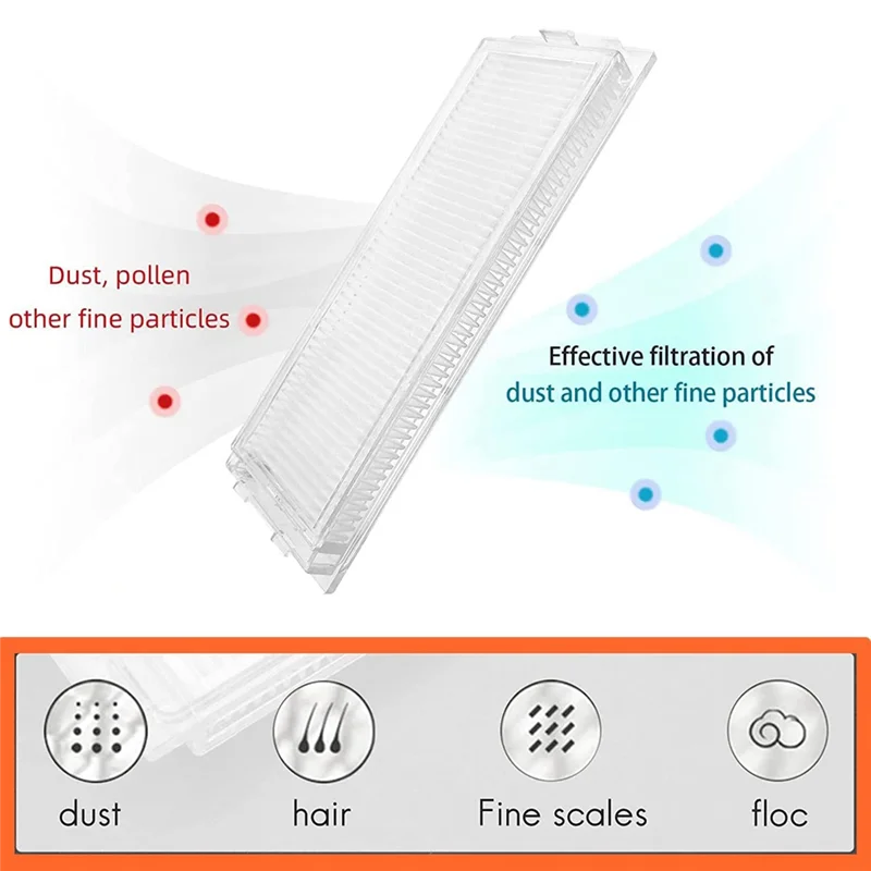 Peças de reposição para aspirador de pó robô WYZE WVCR200S, filtros Hepa de escova lateral principal