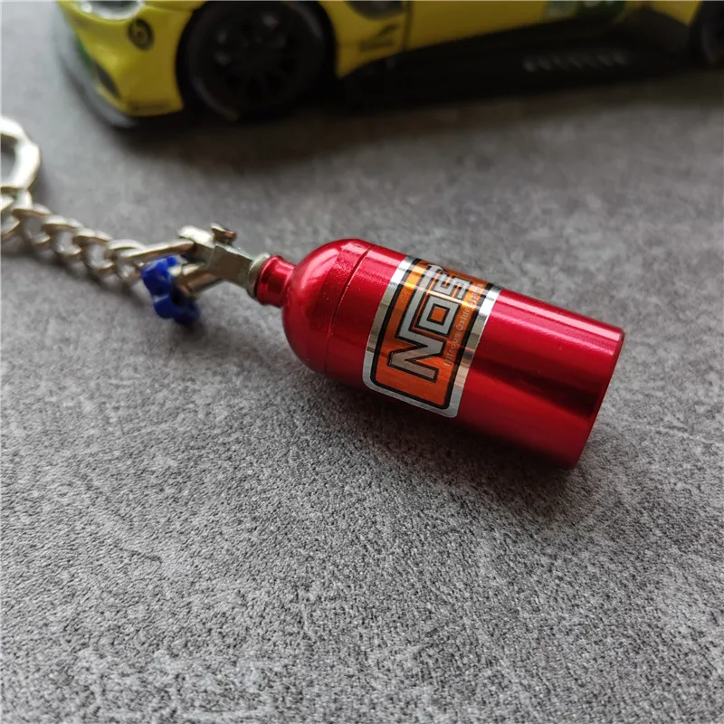 Style Nos Bottle Keychain Metal Keyring Pendant Keyfob Decoration Gift Jdm Auto Car Motorcycle Accessories