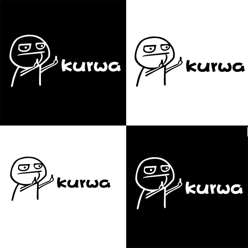 Polish Kurwa Funny Car Sticker Waterproof Vinyl Decal Rude For Auto Bumper Rear Window Motorcycle Helmet Auto Styling Parts view 4