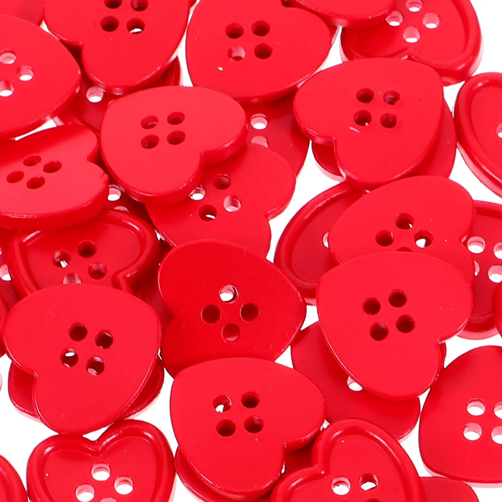 

50Pcs Colorful Buttons Plastic Sewing Buttons Decorative Crafting Heart Charms DIY Clothes Embellishments