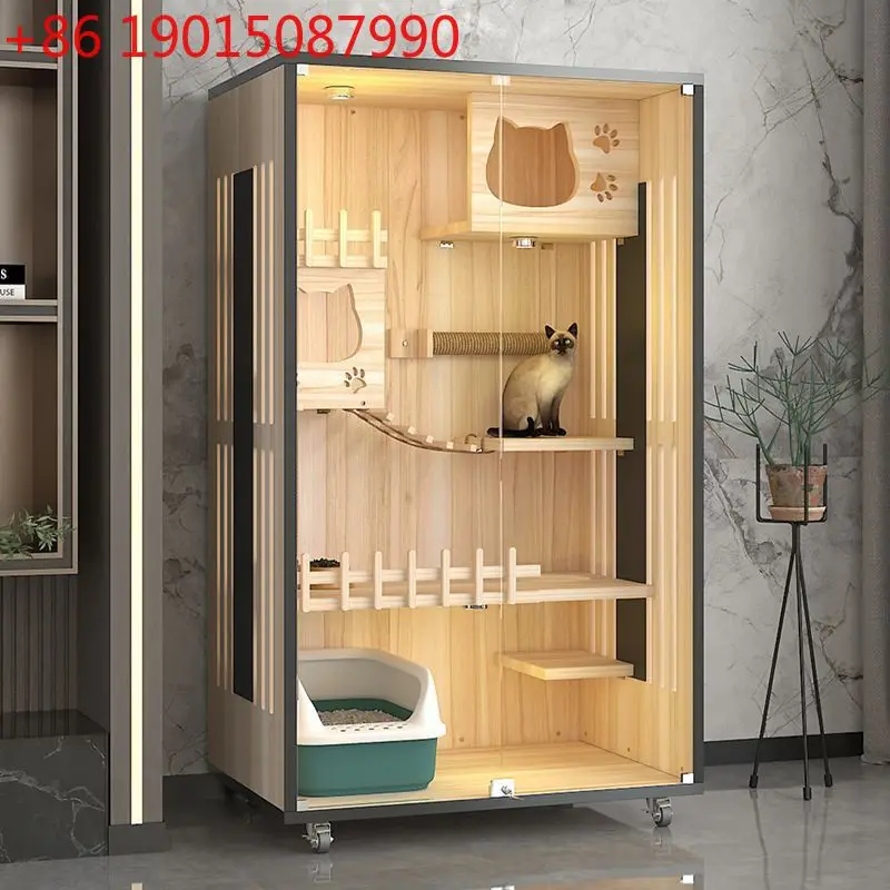 

Cat cage cabinet cat cage wooden villa house cat cabinet