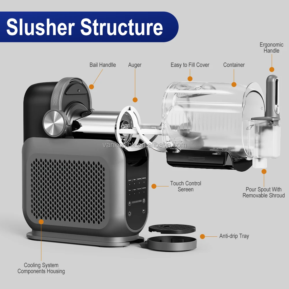 ماكينة طين منزلية 1.8 لتر، علبة واحدة، مصنعة للمشروبات المجمدة ذات 8 أوضاع، معدات هادئة وقابلة للفصل #5
