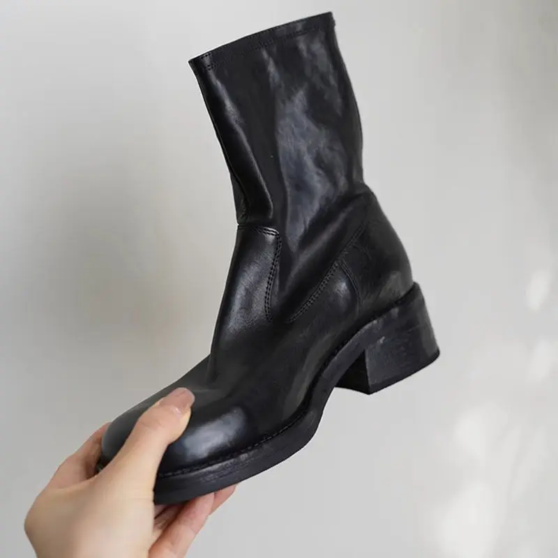 

Trendy Chelsea High Top Boots ex Thi Bot ort Tube Boots Casual Briti Sle Youth Faion Winter Boots