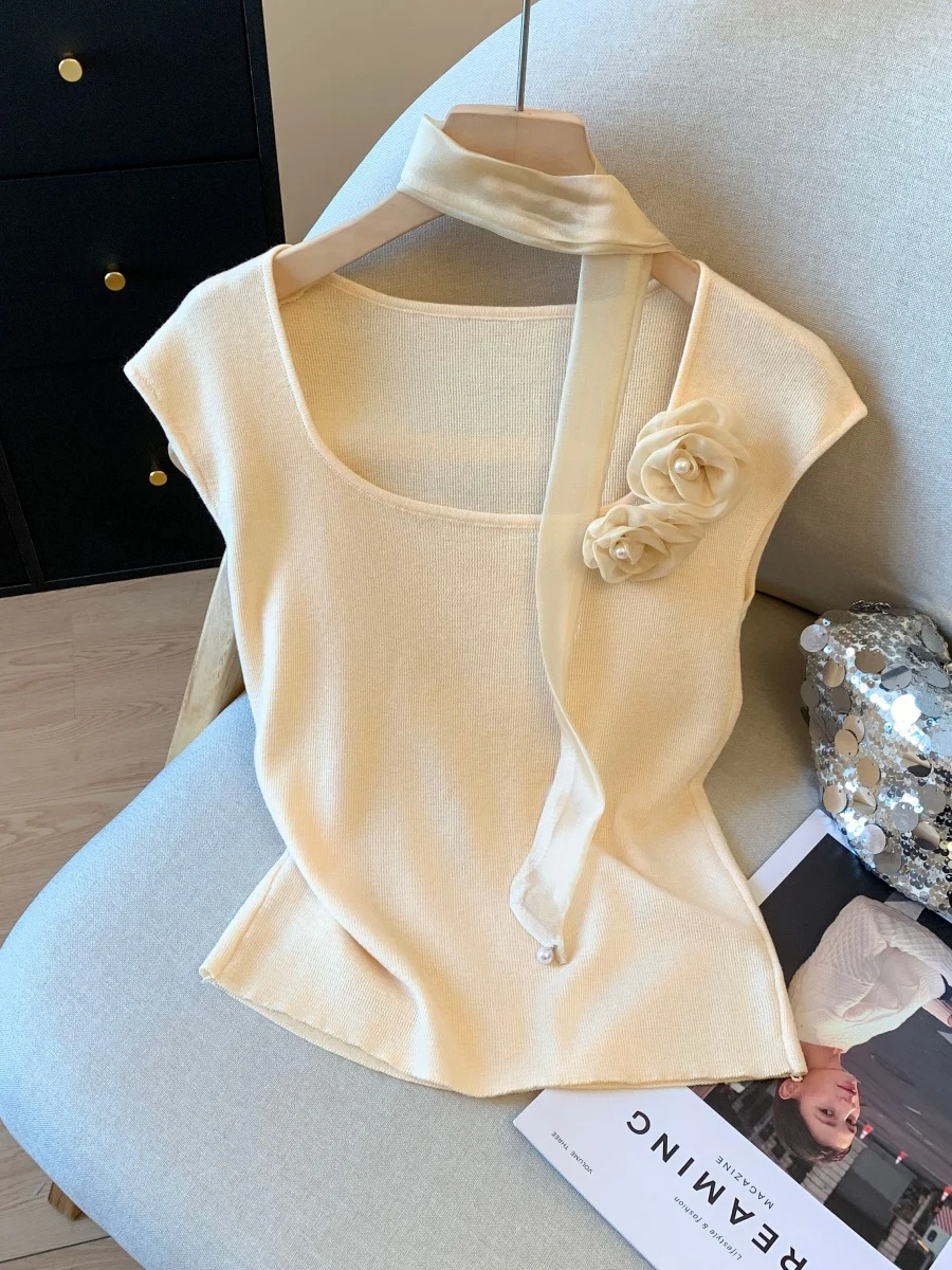 

Свитера Джемперы Пуловеры Женские вязаные ультра-короткие со сборкой на талии Ресторан Ужин Дата Ночь Романтика Элегантная женственная осень