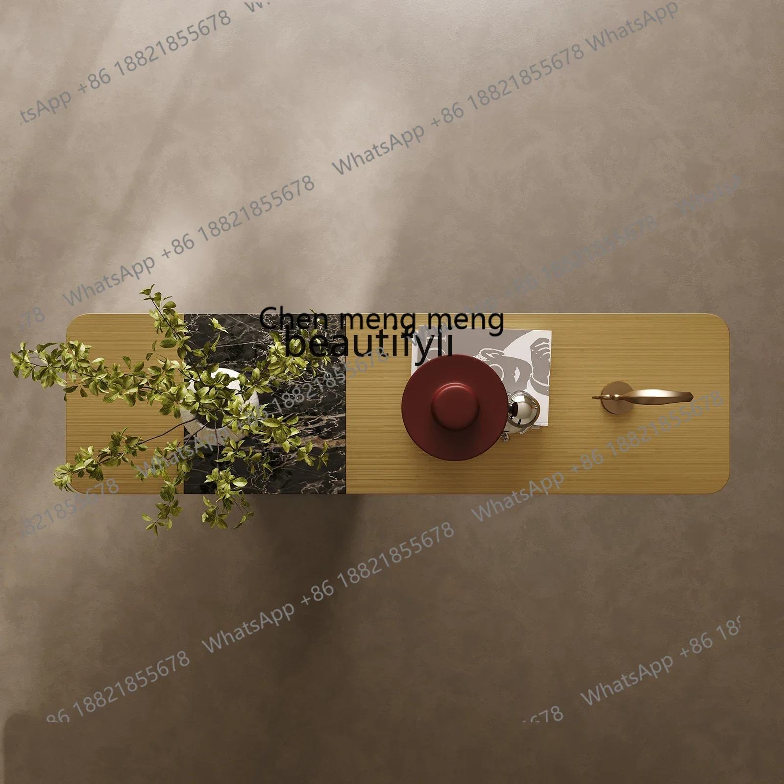 Entrance platform Super narrow entrance table Light luxury against the wall Long strip Wabi Sabi wind storage platform