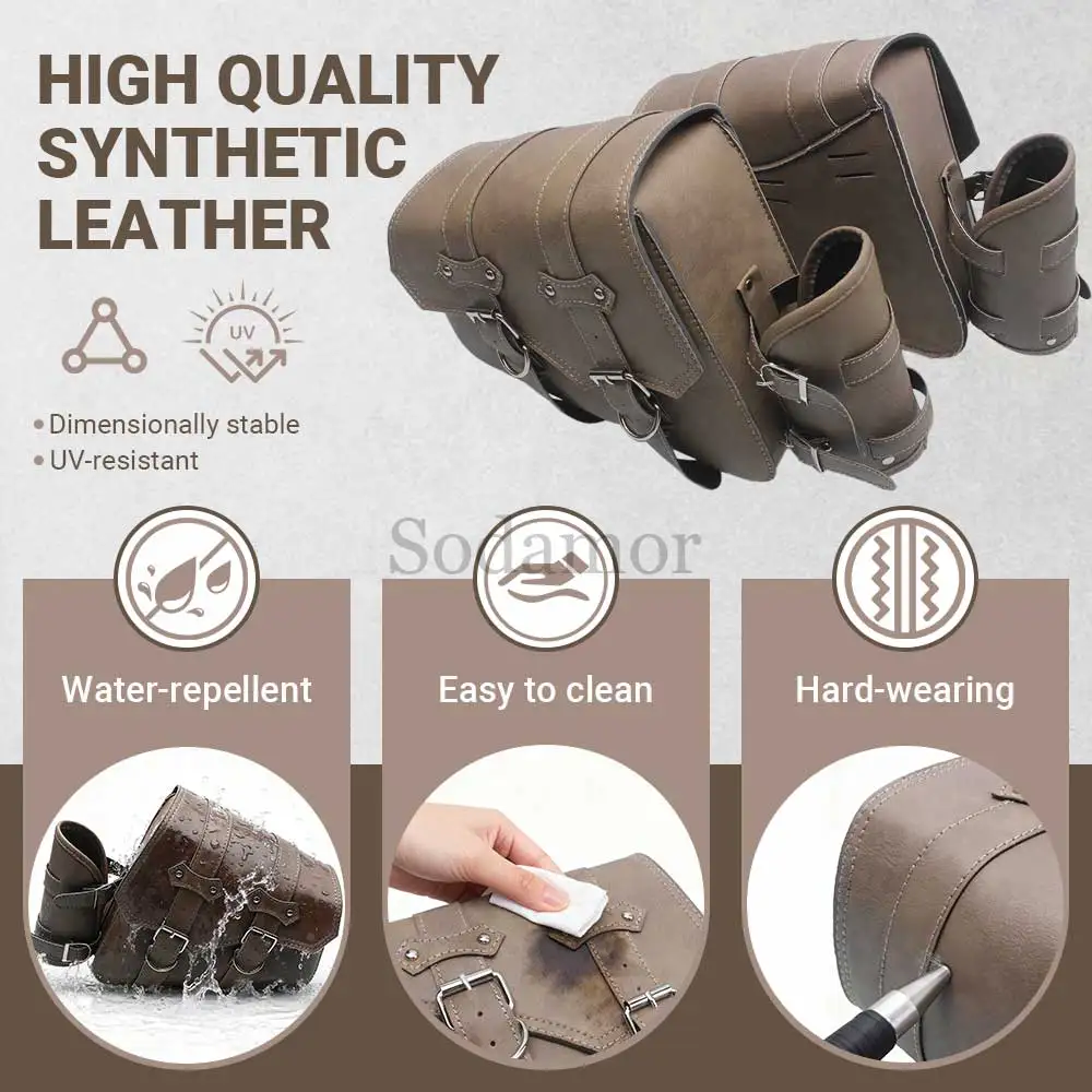 Universal PU Leather Saddlebag Side Tool Saddle Bag Pouch For Harley Sportster XL883 XL1200 Honda Yamaha Triumph Motorcycle