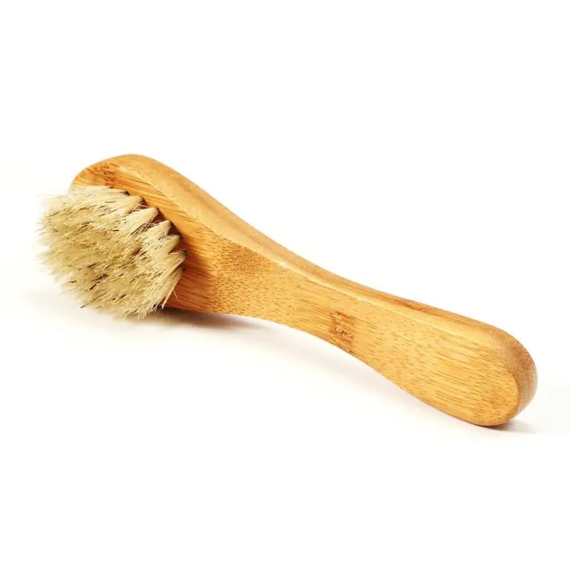 Face Brush Wooden Animal Hair Facial Deep Cleansing Blackhead Remover Massage Care Tool Washing Product Dropship