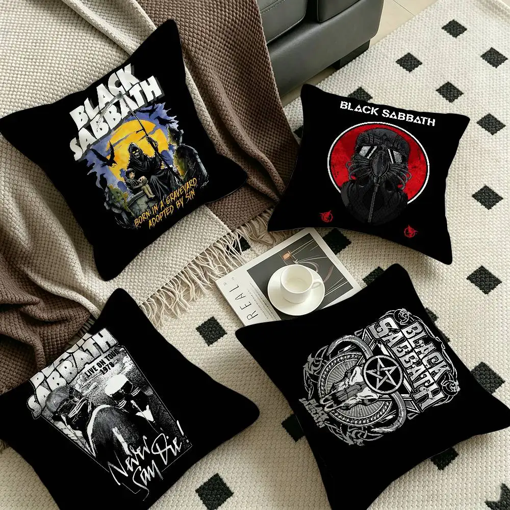 B-Black S-Sabbath Metal Band Cushion Cover Decorative Pillow Sofa Home Decor case pillow cases
