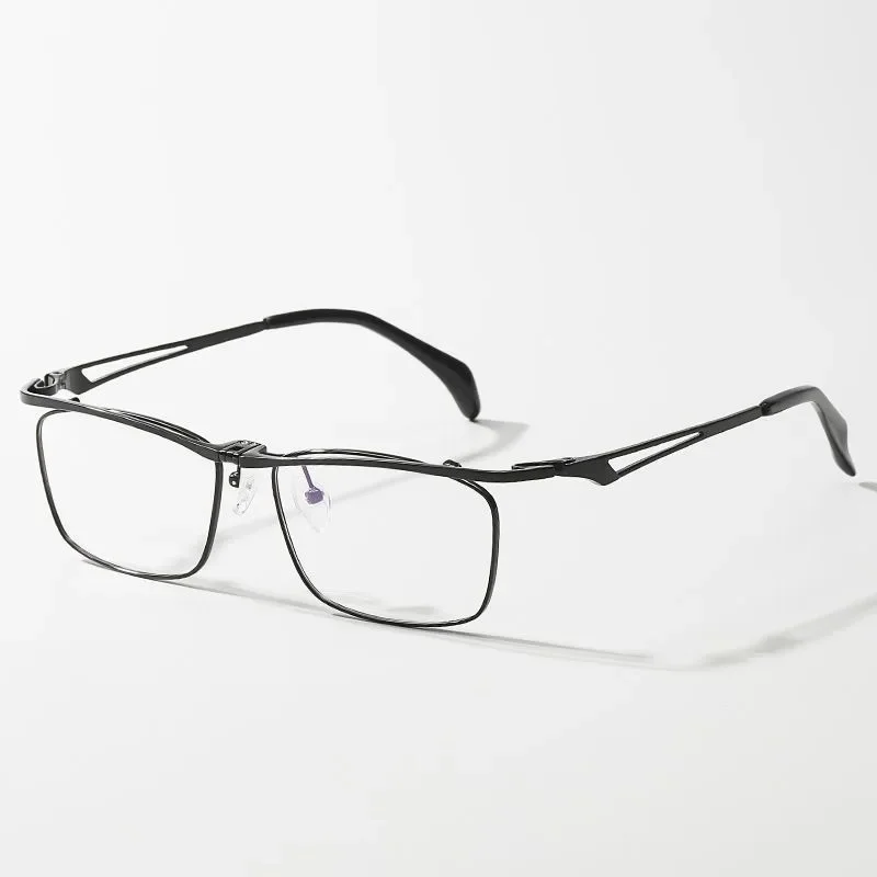 Ultra-light pure titanium can be turned up and large face can be equipped with myopia flower glasses anti-blue light glasses