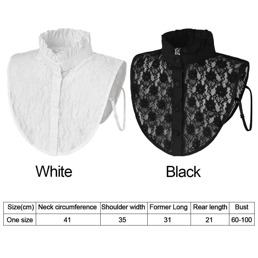 New Fashion Lace Fake Collar Detachable White Black Neckline False Collar Women Girls