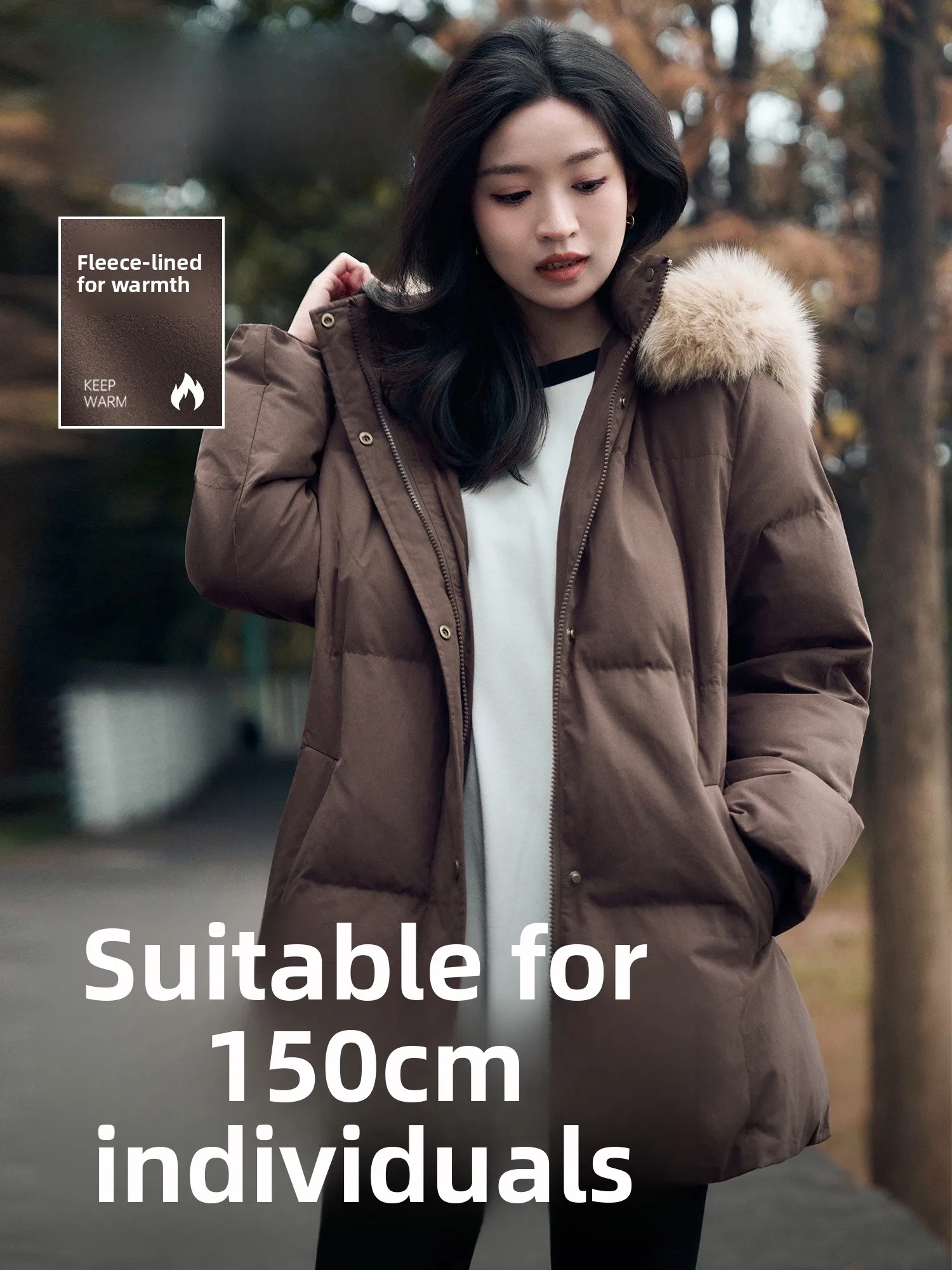 

Женская зимняя куртка с меховым воротником и карманами, свободного кроя, с длинными рукавами, на молнии, модная, стильная, для повседневной носки