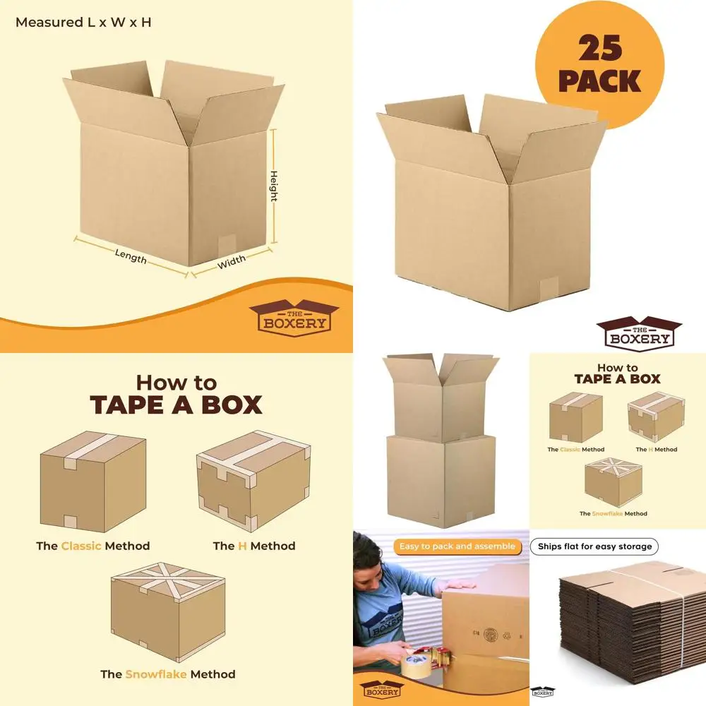 

20x14x14 Inch Brown Corrugated Cardboard Boxes - 25 Pack, Strong, Eco-Friendly, Recyclable, Made in USA for Shipping, Packing, M