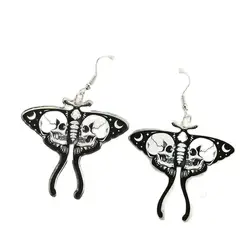 1Pair Halloween Dangle Earrings Creative Acrylic Skull Butterfly For Women Birthday Gift