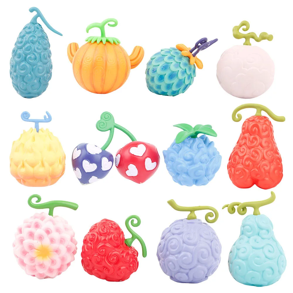 

12pcs/set Devil Fruit One Piece Cursed Fruit Anime Figures Collection PVC Model Toys