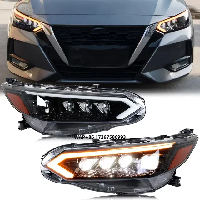 

LED Headlights for Nissan Sentra B18 SV SR 2020 2021 2022 2023 Start-up Animation Sequential Indicator Projector Front Lamps