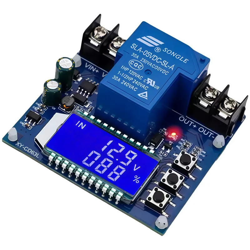 30A Battery Charger Control Module, Overcharge Protection Against DC Voltage Drop, Undervoltage and Underload Protection Device