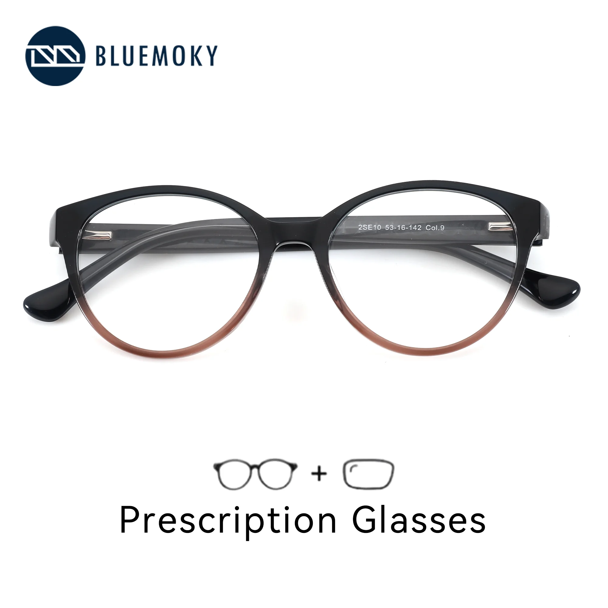 

BLUEMOKY XS Size Trendy Round Prescription Glasses For Women Acetate Progressive Multifocal Lenses Myopia Optical Eyeglasses