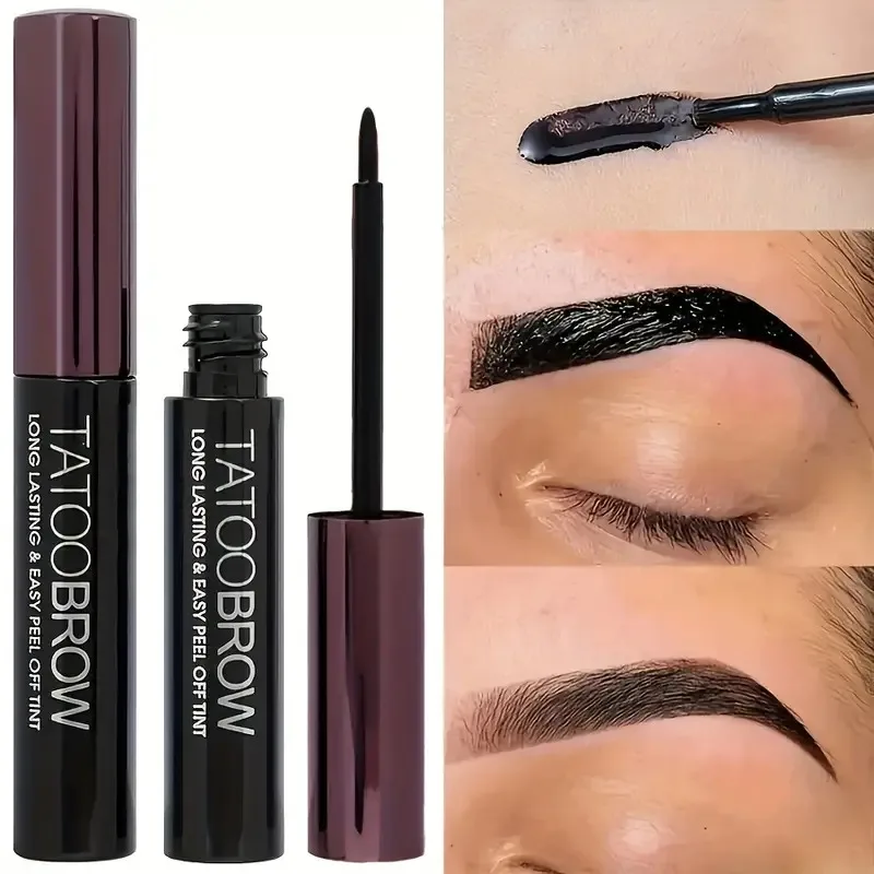 タトゥーブロウ ロングラスティングアイブロウジェルクリーム - 防水、防汗、簡単に剥がせる、すべての肌タイプ、完璧な眉ティント
