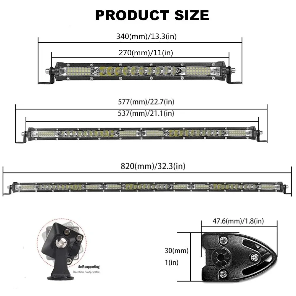 Barra LED Slim Spot Flood Off Road 12V 24V Barra luminosa a LED/Luce da lavoro per auto 4x4 Camion ATV SUV Barca Lada Barra Barra luminosa a LED