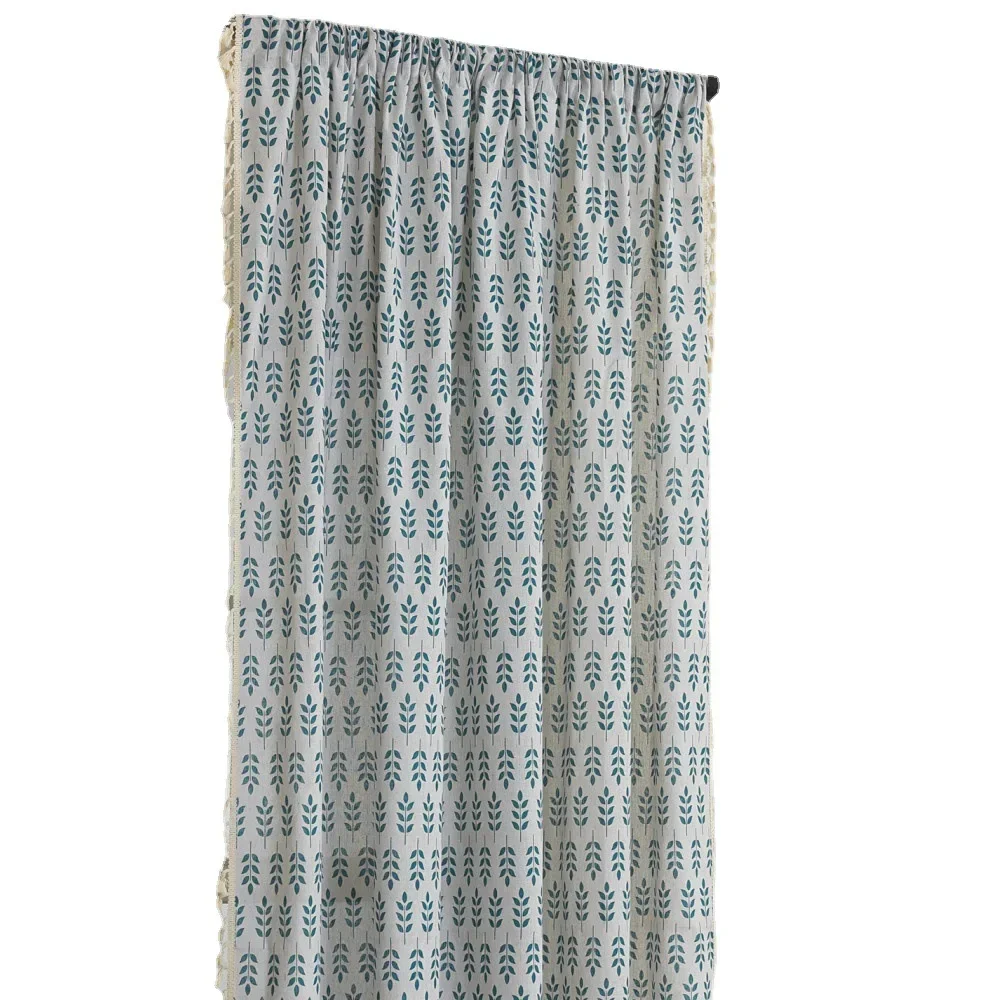 NH4233 wheat ear printed semi-blackout kitchen curtain partition curtain semi-blackout factory direct supply