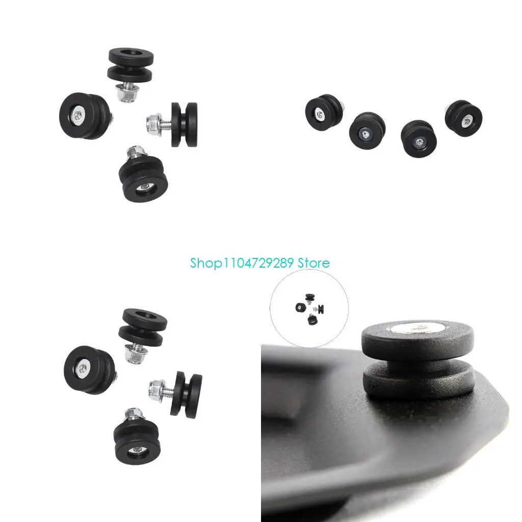 D8KE 4Pcs Rubber Grommets Spacer Gasket for Motorcycle Rear Trunks Offering Quick Release and Antislip Function
