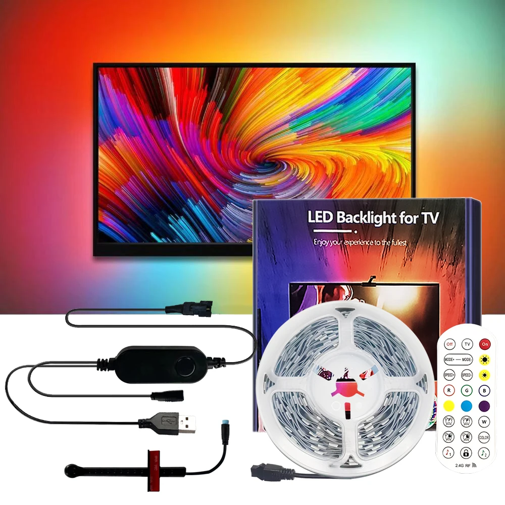

Led Ambilight Tv Backlight With Camera Smart Tv Screen Synchronized Led Tape For Television 3.8M 5M 5V Usb Rgbic Strip Ribbon