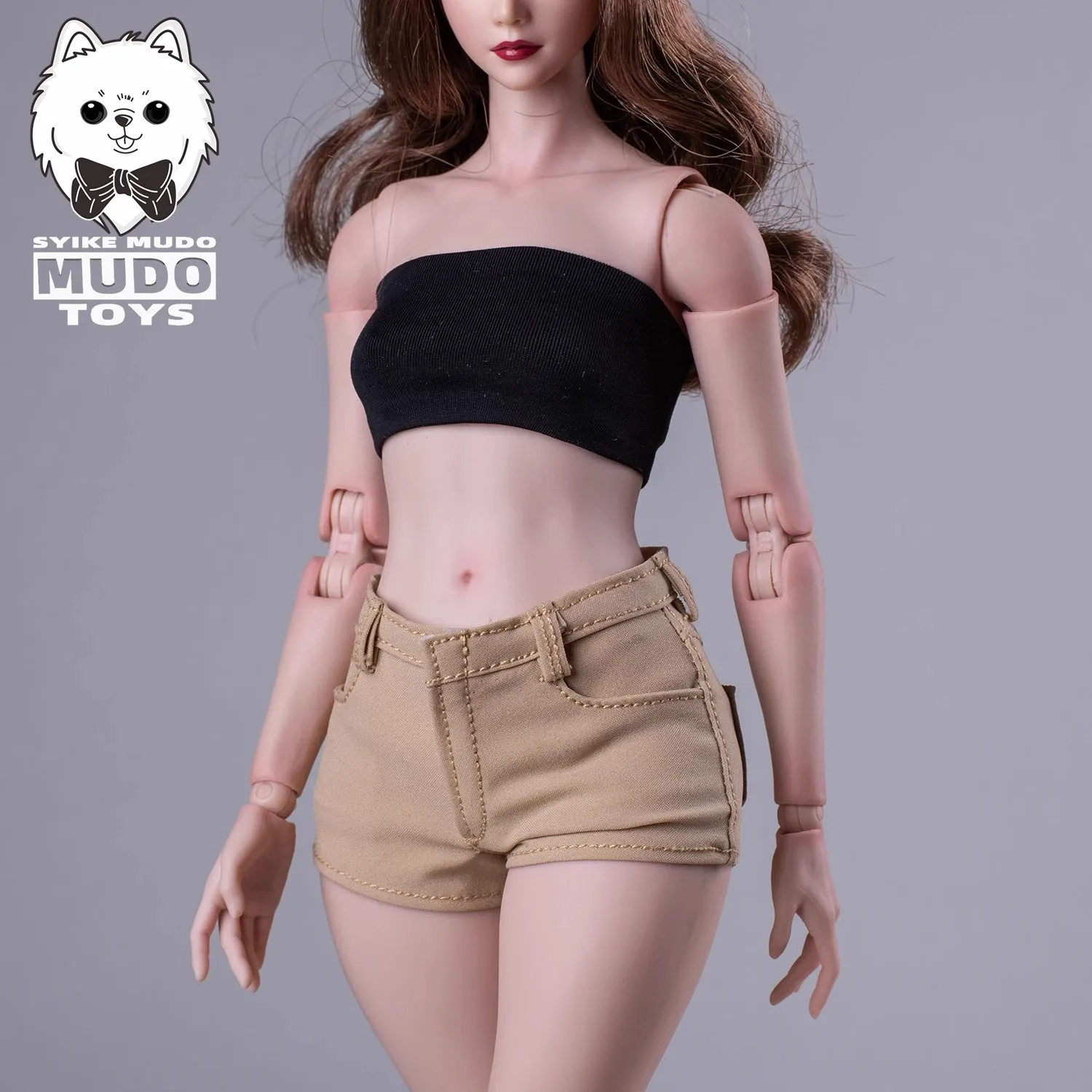 ชุดกางเกงขาสั้นผู้หญิงแบบยืดได้ CTC-005 ขนาด 1/6 สำหรับตุ๊กตาแอคชั่นฟิกเกอร์ขนาด 12 นิ้ว รุ่น AT202 AT203