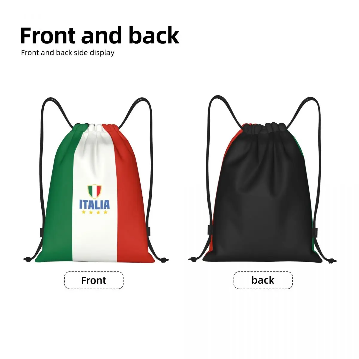 Mochila con cordón personalizada Bandera de Italia para hombres y mujeres, bolsas ligeras para gimnasio, sacos deportivos para viajar