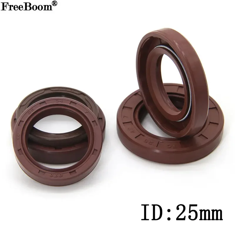 1/2pcs ID 25mm FKM Oil Seal TC-25x31/32/33/34/35/36/37/38/40/42/45/47/48/50/52/60/62x5/7/8/10/12mm Fluorine Double Lip Oil Seals