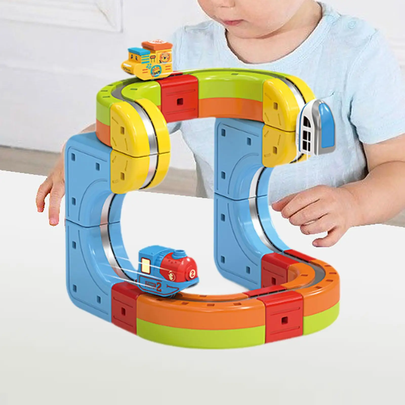 

Магнитный монорельсовый трек-конструктор: электрический поезд и гибкий гоночный автомобиль, набор для самостоятельной сборки для мальчиков, девочек и семейного досуга