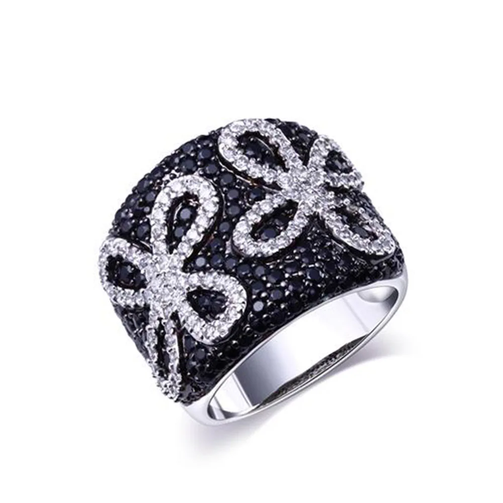 Broken code clearance! Fashion Jewelry Black Mix White/Multi Mix color Cubic zircon Lovely Ring For Women