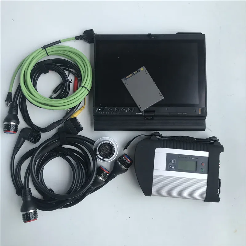 2024.12V Multi-language MB Star C4 Connect SD Diagnostic Tool with 90%New Laptop X220T i5 cpu for Maintenance Technican Full Set