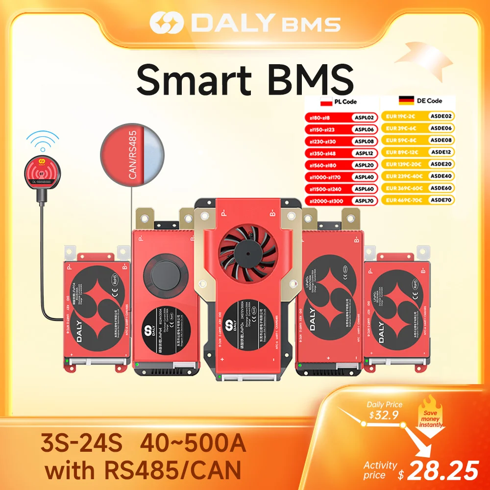 Daly BMS Smart 16S LiFePo4 BMS 4S 12V 8S 24V 48V 60A 100A 300A Li-Ion Battery Energy Storage CANBUS RS485 UART Bluetooth APP - Image 6