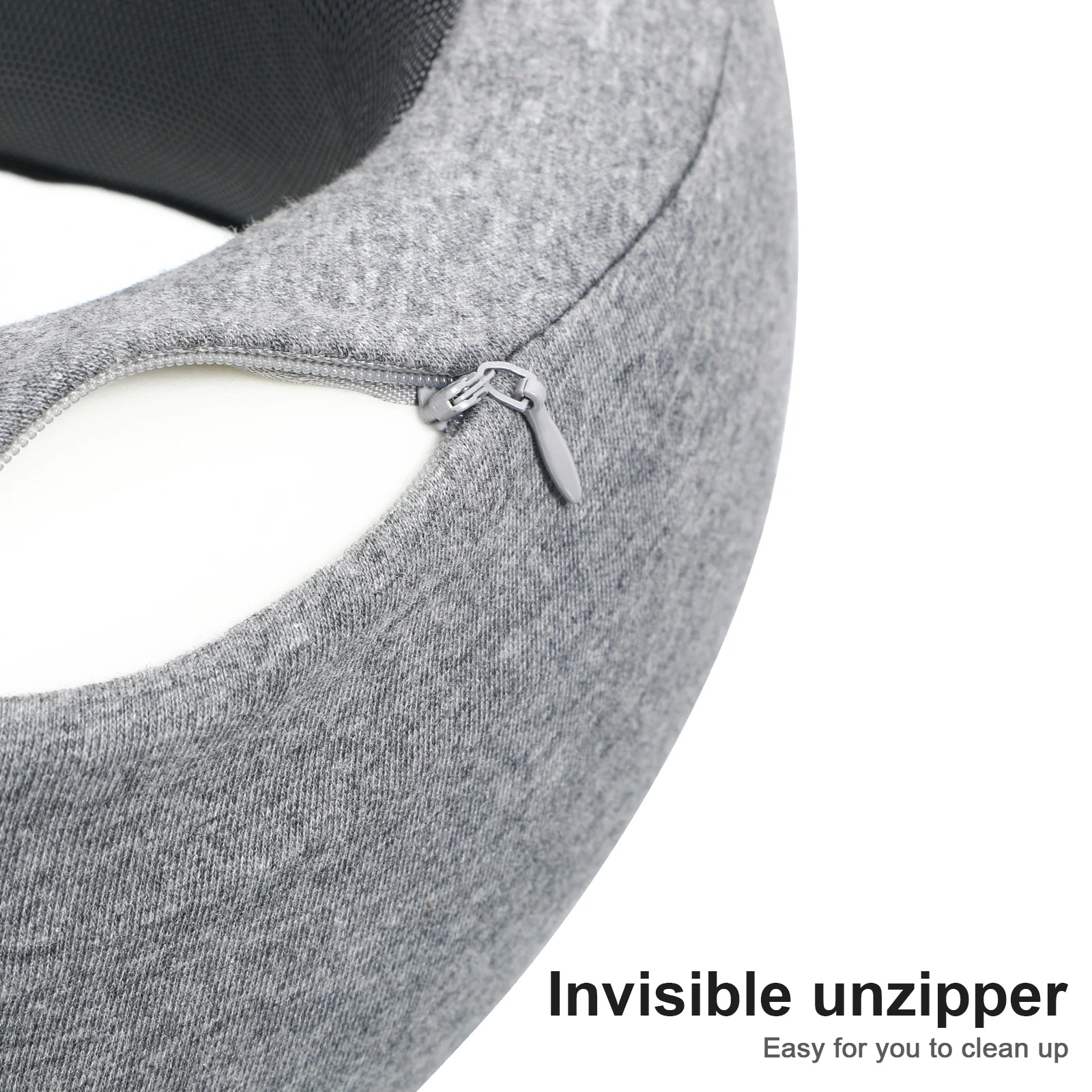 

Pillow Neck U-shaped Adjustable Straps Ergonomic Design Comfortable Material Grey Travel Pillows For Airplanes Car Travel Pillow