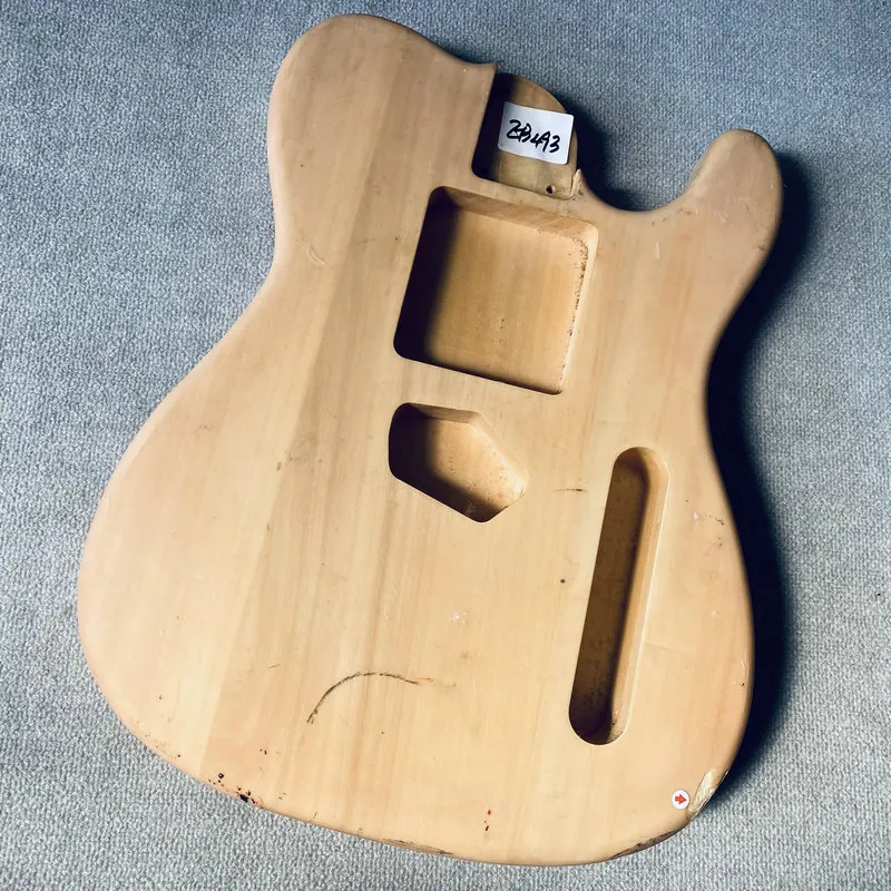 EB493 Unfinished TL Guitar Body in Solid Alder Wood Natural for 6 String Tele Electric Guitar Replace Damaged DIY Guitar Parts