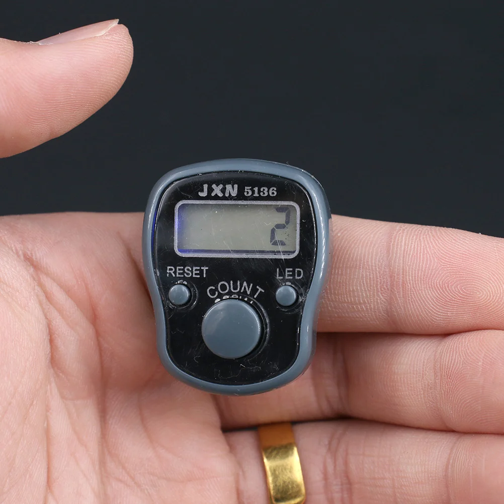 2 Pcs Finger Counter Digital Display Muslim Counters Rosary Counting Supplies Pray Tally Electronic Plastic Ring Hand