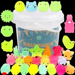 50/30PCS Mochi Squishy Animals Glow In The Dark Toys Birthday Party Favors For Kids Pinata Stuffers Goodie Bags Carnival Prizes