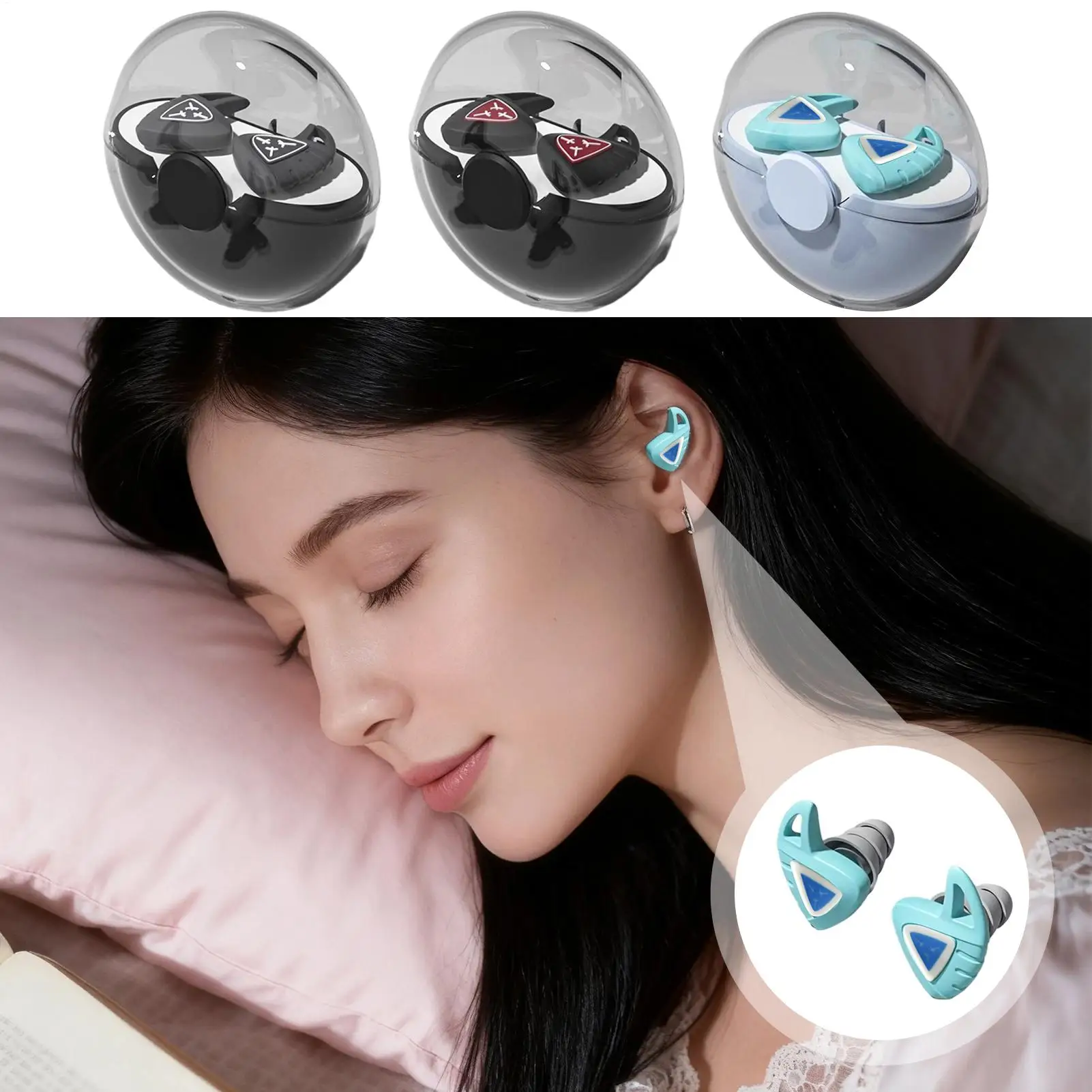 سدادات الأذن للنوم إلغاء الضوضاء لينة سيليكون قابلة لإعادة الاستخدام سدادات أذن مقاومة للماء سدادات الأذن للحد من الضوضاء للشخير #2