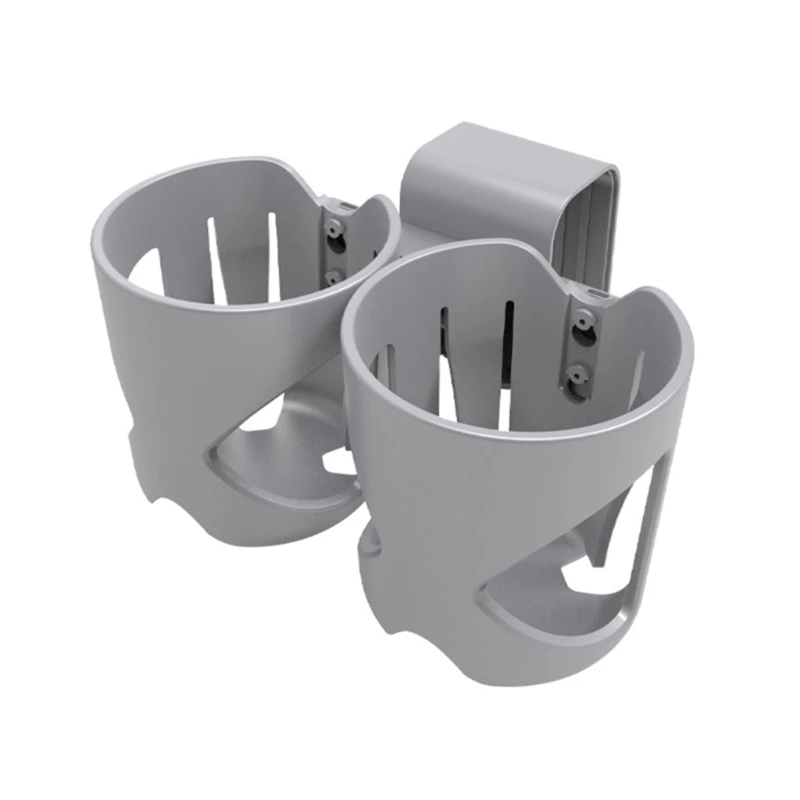 

Gray Child Cup Holder Storage Rack Double Slot for Convertible Car Seats and Baby Strollers with Nonslip Texture