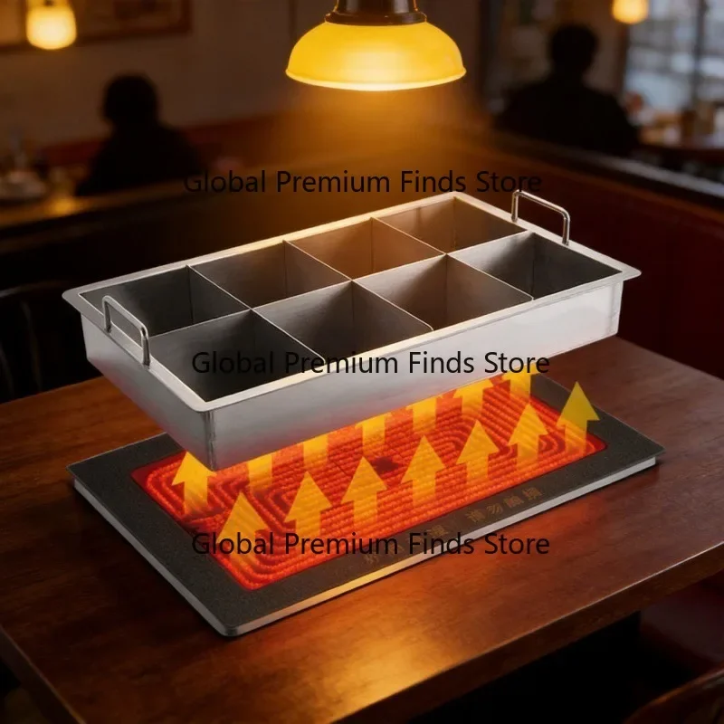Commercial 4000W Electric Ceramic Stove Rectangular Grilled Fish Hotpot Titanium Crystal Plate Oden Skewer Cooker for Kitchen