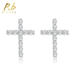 PuBang Fine Jewelry 925 Sterling Silver GRA All Moissanite Diamond Stud Earrings for Women Men Wedding Engagement Gift Wholesale