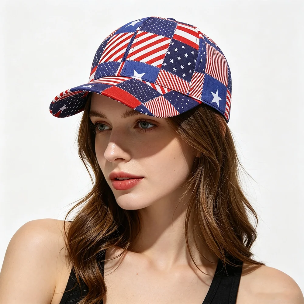 4th of July Hats Patriotic Cap Set of 2 Red White Blue Baseball Cap for Men Women Independence Day Outdoor Beach Daily Wear