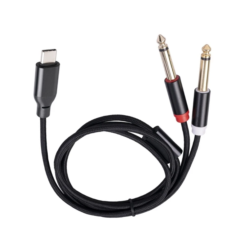 유형 C ~ 6.35mm 케이블 내구성 구조 및 항산화 USB C ~ 6.35mm 스피커 증폭기용 1/4인치 TRS 케이블