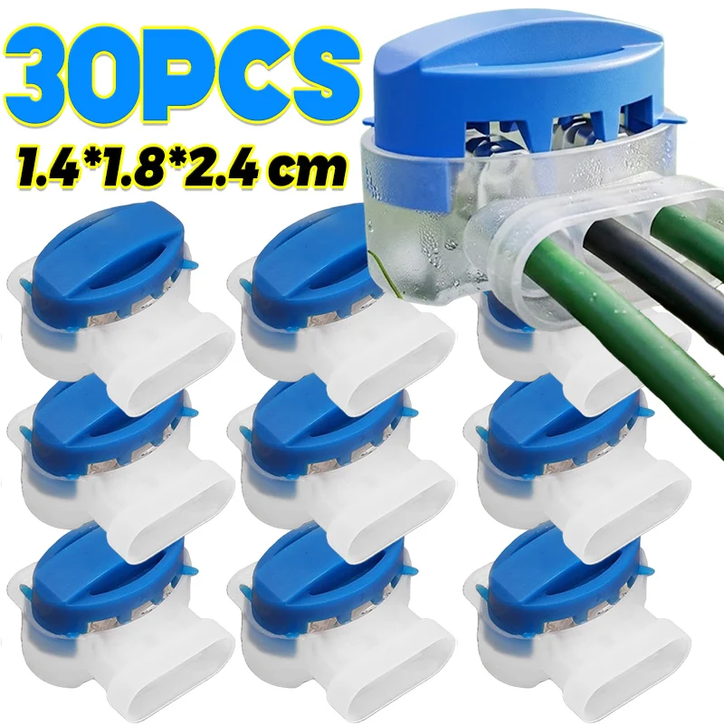3-Way Outdoor Boundary Wire Connector Moisture-Proof Tail Wire Connector for Robotic Lawn Mower Electrical Splice Terminal Block