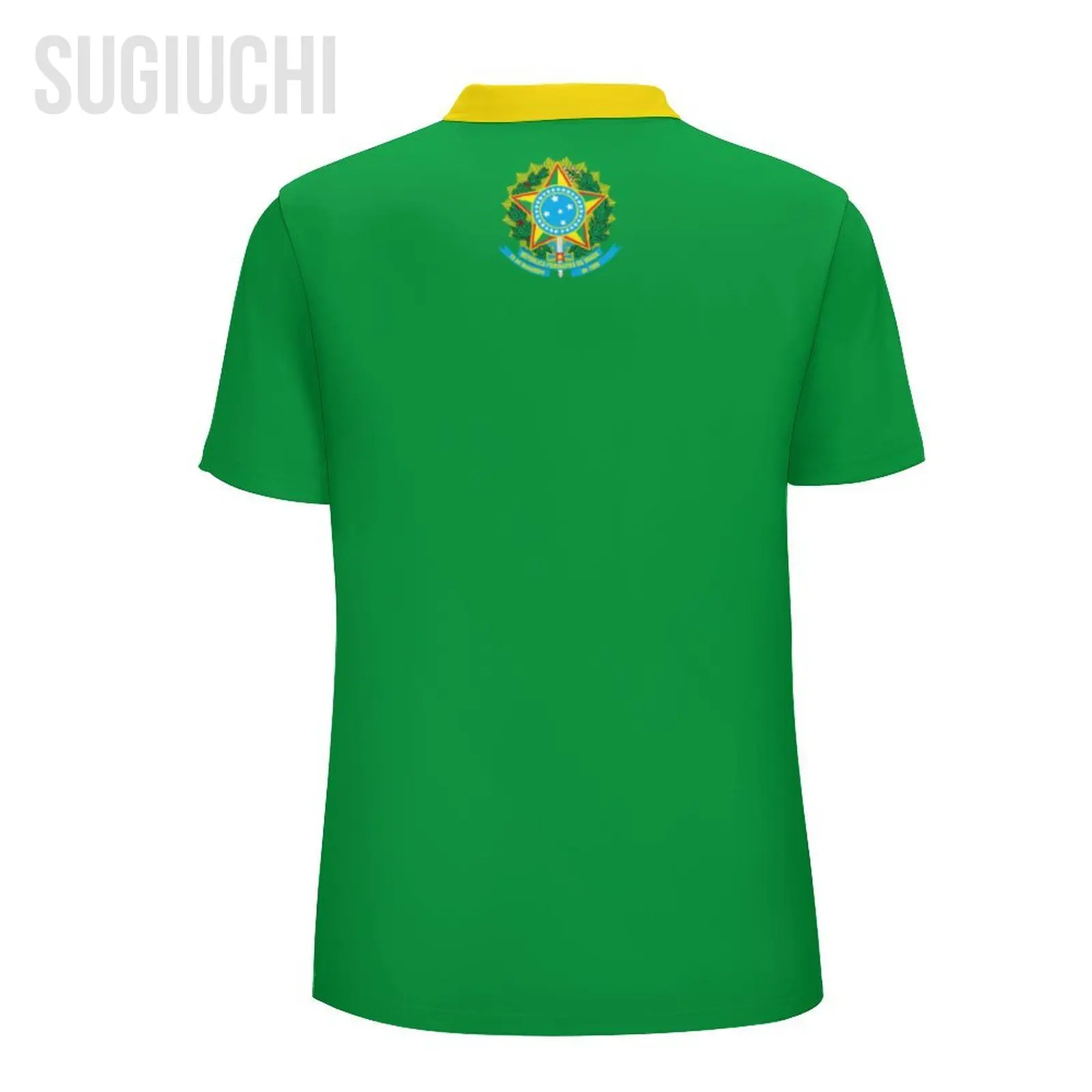 Unisex Polo Shirt Brazil Flag 3D Print Man Polo Fashion Clothing Tracksuits Short Sleeves