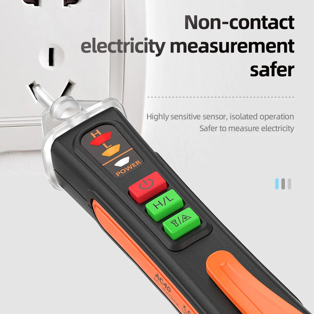 New Non-Contact Voltage Tester with Range AC 12V-1000V Live/Null Wire Tester Electrical Tester with Flashlight Buzzer Alarm