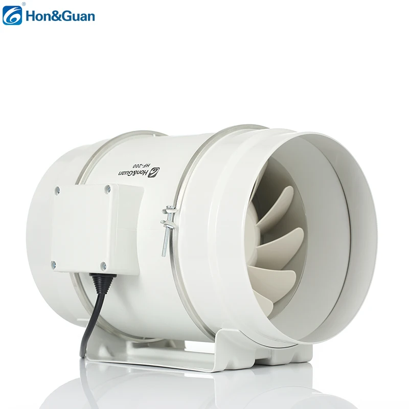 8 Inch Extractores De Aire air Extractor 100mm 125mm 150mm 200mm Plastic Grill Power in Line Duct Blower Fan