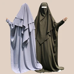 Ensemble de vêtements islamiques Nida Abaya pour femmes, 2 couches, tiens imar, EID, Jilbab, Hijab, robe de prière, 2 pièces, papillon, Ramadan