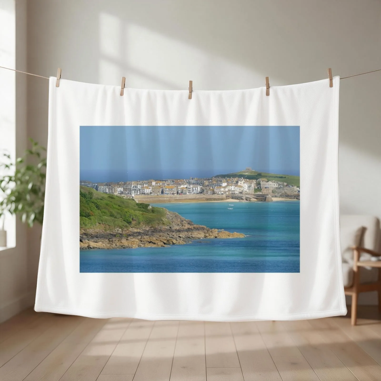 New St Ives, Cornwall Throw Blanket couch cozy soft plush fuzzy picnic outdoor blanket