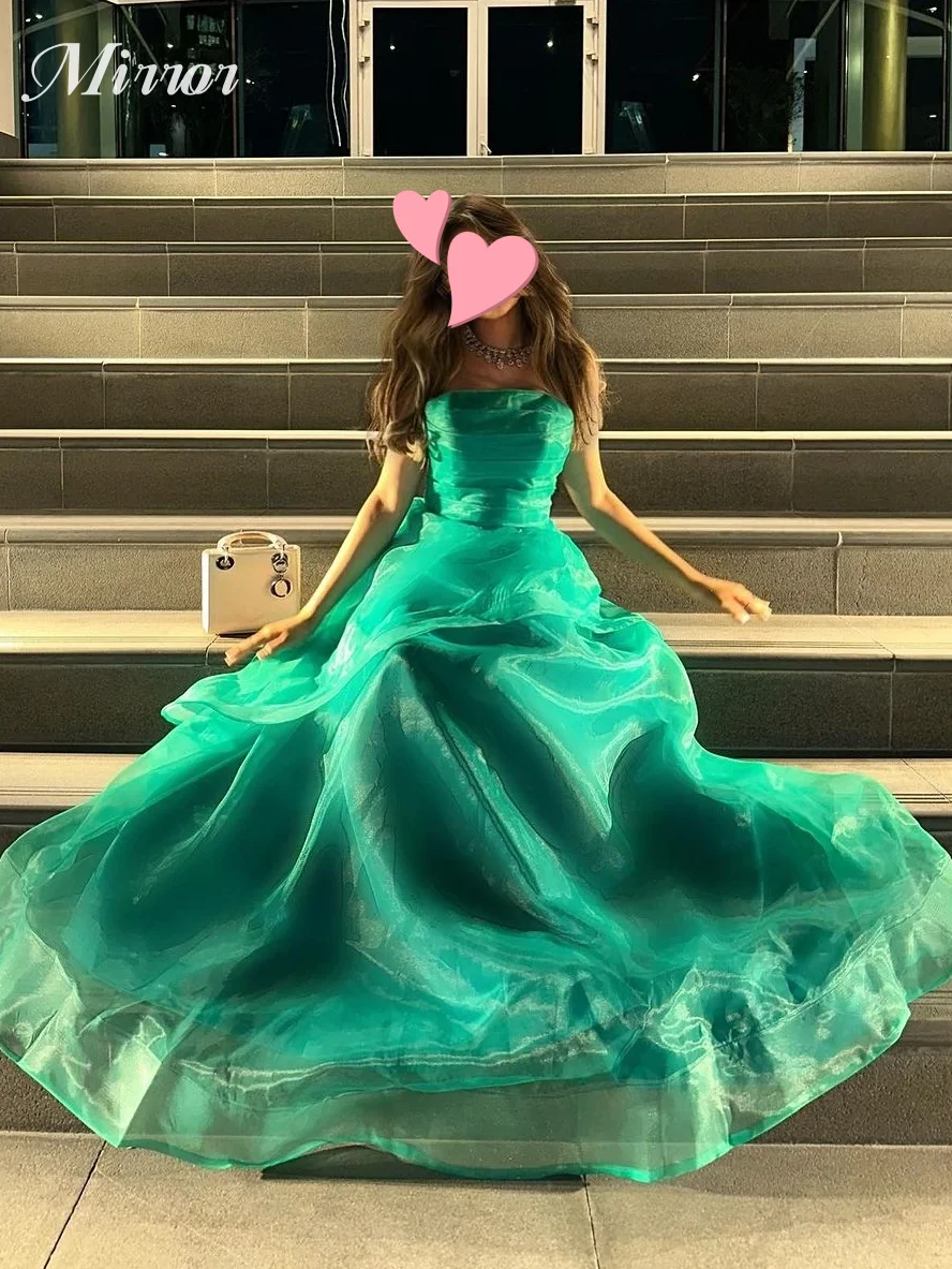 Mirror Dress Elegant Vintage Sweet Mermaid Strapless Green Sexy A-Line Formal Occasion Prom Dress Evening Party Gowns